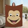 Cartoon Funny Art Monkey C-Curious G-George Flannel Warm Soft Plush Blanket for Sofa Living Room Office Bedroom Travel Gift