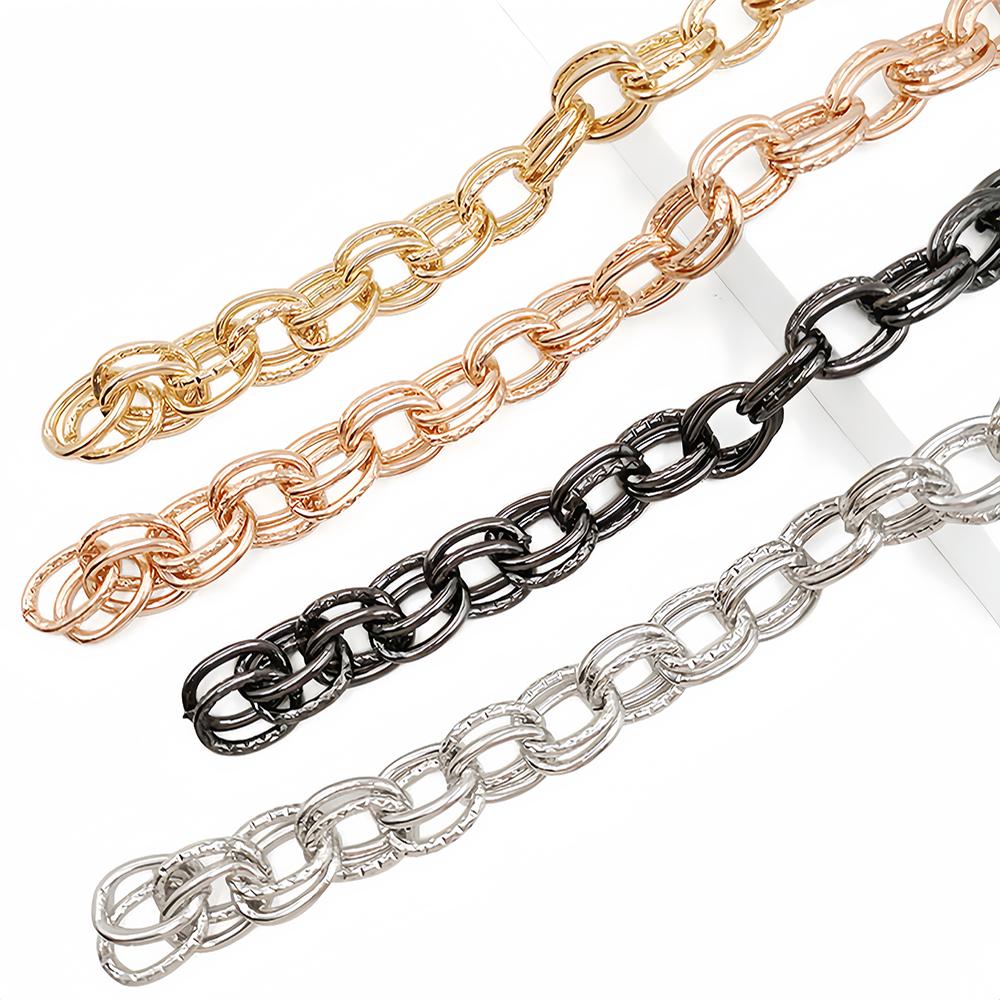 1 Meter Aluminum O-Shaped Twist Double Chain for DIY Necklace Bracelet Jewelry Making Clothing Bag Component Accessory Supplies