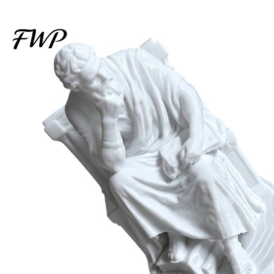 Easy Care Ornament Ornaments with Philosopher Shape Stable Base 3D Printed Sculpture Retro Entrance Hall Decor Literary Desktop Decoration for