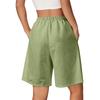 Women's Casual Loose Fit Shorts with Pockets Elastic Waistband Drawstring Solid Color Comfortable Lightweight Summer Bottoms