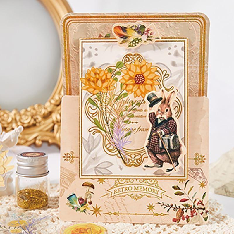 40Pcs/Bag Aesthetic Flower Stickers Pack Fresh Plant Hand Account DIY Material Decorative Stationery Stickers