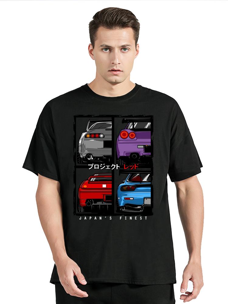 Japans Finest R34 NSX FD3S RX7 Jdm Car T-Shirt Men's Clothing Oversized Tshirt Summer O-neck Cotton T Shirt Fashion Casual Tops