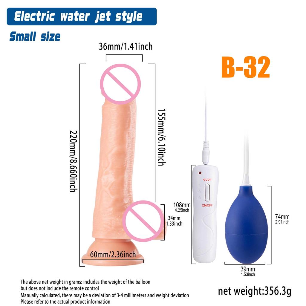 Remote Control Silicone Penis Dildo Vibration Telescopic Water Spray Realistic Super Strong Suction Cup Female Masturbation Toy