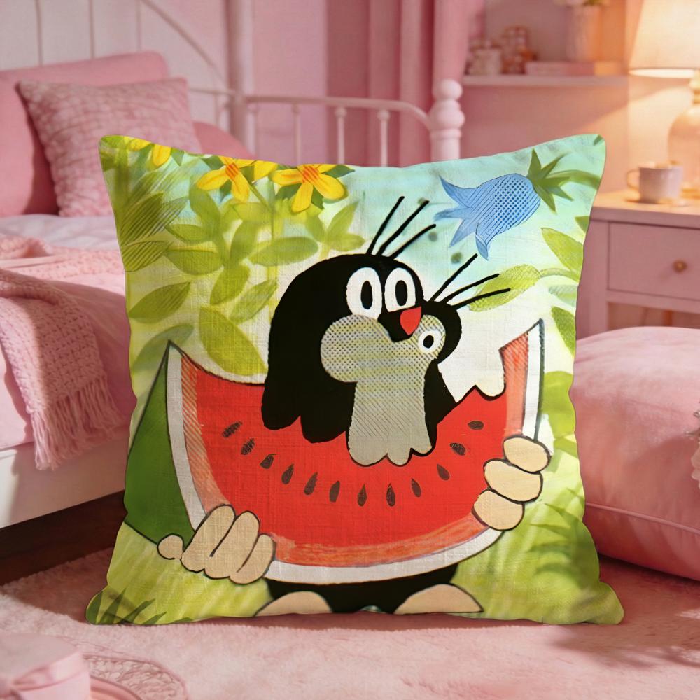 TThe Little MoleS Anime Cushion Cover Premium Comfort Reversible Pillow Cove Two In One Design For Any Room Car Interior