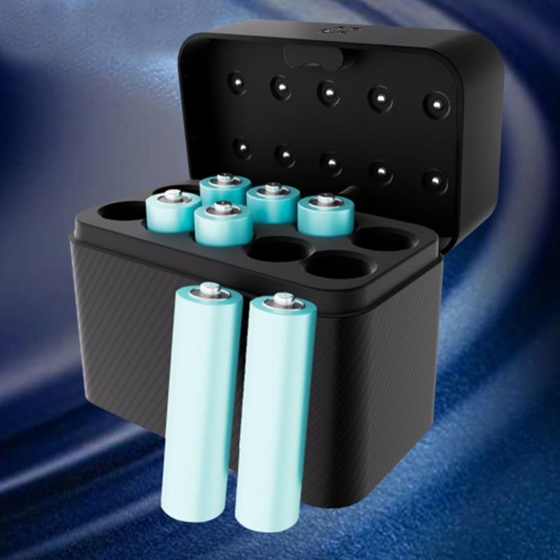 Battery Charging Case Storage Organiser For 2A 3A Rechargeable Batteries Type C Portable Charging Anti Slip Design
