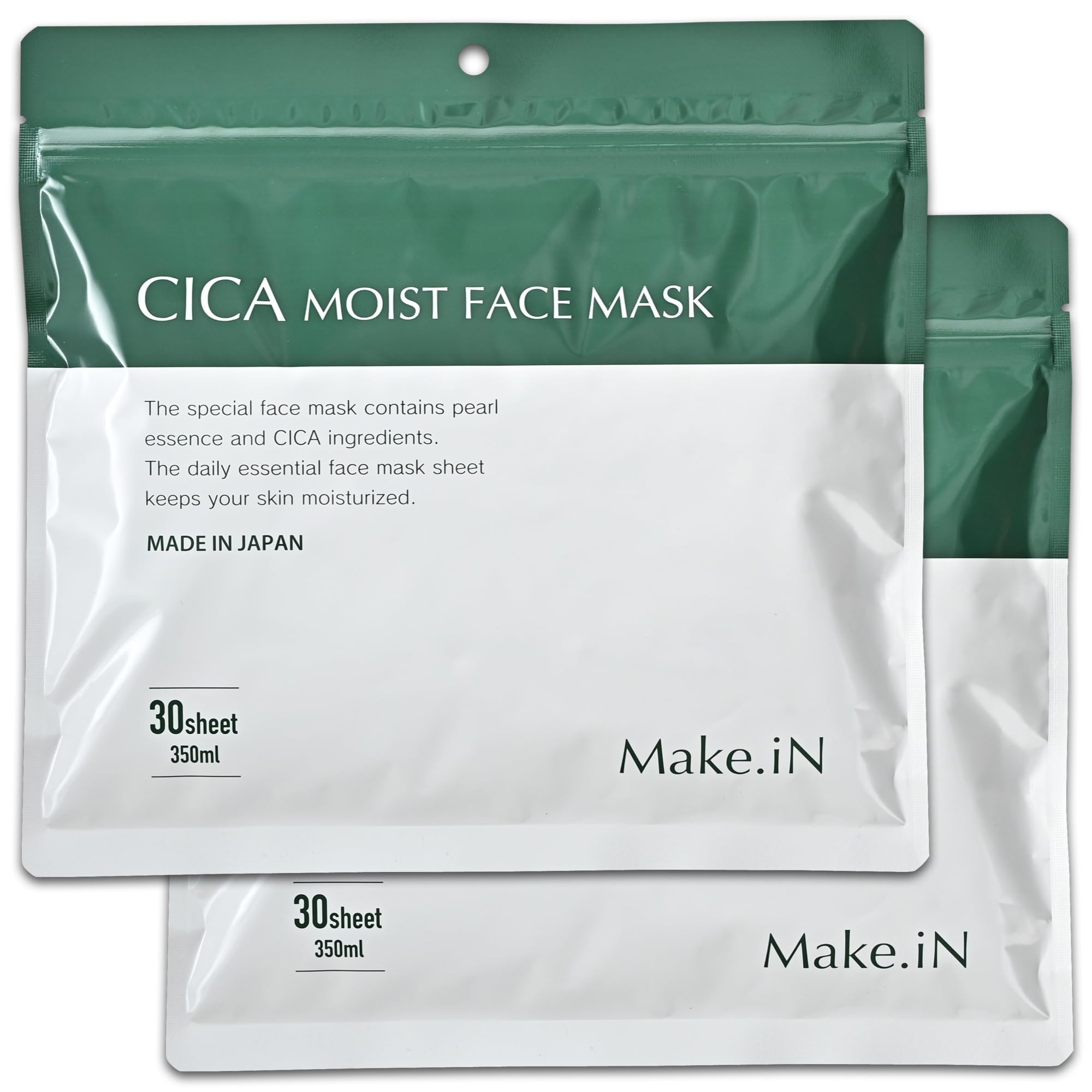 

CICA MOIST FACE 30 Face Made in Beauty Beauty Sheet Moisturizing Skincare MASK, sheets, Make.iN Pack, Mask, Japan, Ingredients, Moisturizing, At-Home