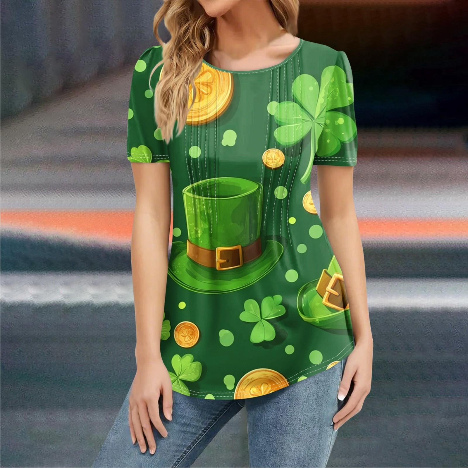 

Женская мода в стиле кэжуал. Патрик Принт Топ Короткий Рукав Рубашка Свободный Пуловер XXL оранжевый