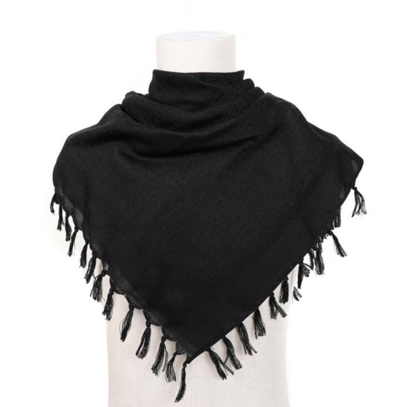 

Tactical Outdoor Cotton Shemagh Scarf Winter Shawl Hijab With Stylish Tassel Long Neck Scarf For Autumn Season