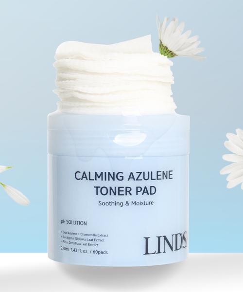 Lindsay Calming Cica Azulene Toner Pads with Madecassoside Ampoule (60 Sheets)