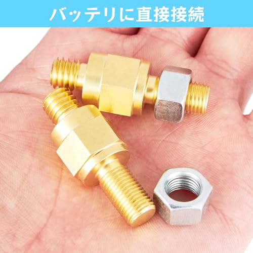 REYLNXR 4pcs 3/8"16 Battery Bolt Copper Screw Side Post Battery Terminal Bolt Battery Side Post Extension Bolt (Product Contents: Battery Copper