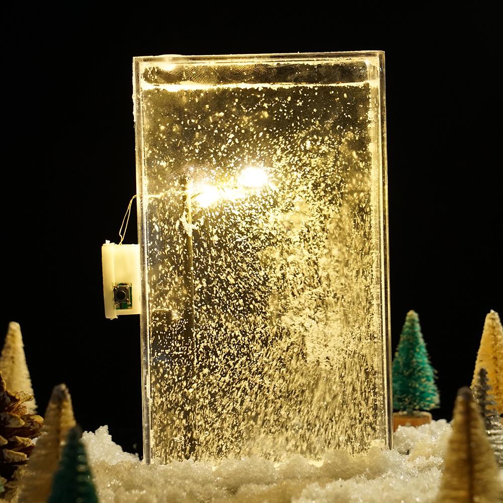 Snowy Night Light Snow Scenery Street Light DIY Christmas Lights Christmas Desktop Decor Christmas Portable Snowy Flowing Light