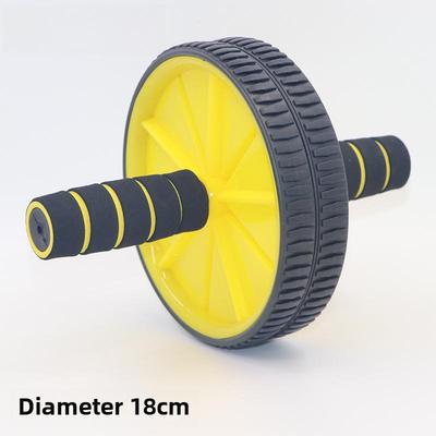 Zweifarbiger 18 cm Bauchmuskelroller mit Doppelrädern für Bauchfitness