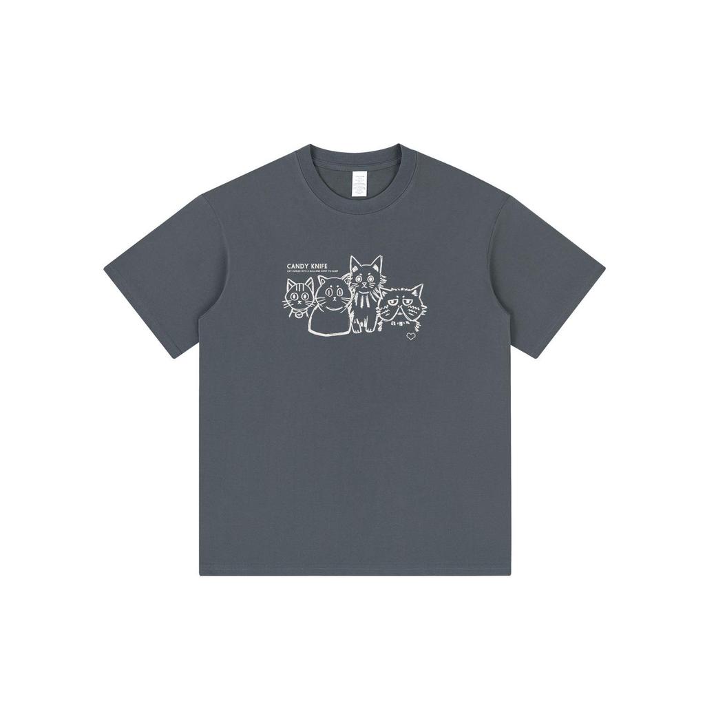 230g Pure Cotton Graffiti Puppy T-Shirt, Short Sleeve, Summer Student/Couple Outfit