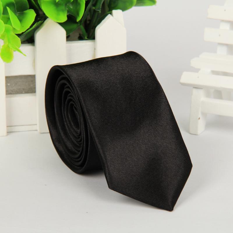 Casual Korean Style Narrow 5cm Solid Color Tie for Men