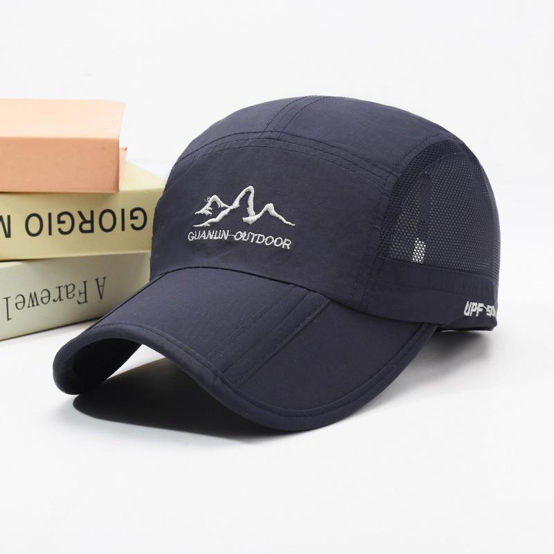 Outdoor men's mountaineering cap three-fold baseball cap foldable mesh cap running sports men's and women's quick-drying hat