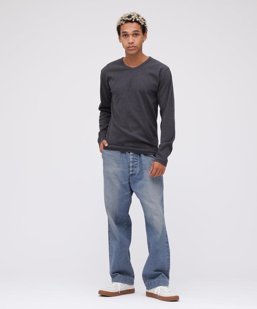 AVIREX DAILY RIB V-NECK TEE 6153480 men's L charcoal