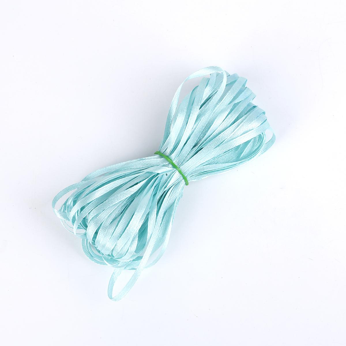 

25 ярдов атласные ленты для свадьбы, дня рождения, подарочная упаковка, рождественские принадлежности для Хэллоуина, фестиваля, ленты для рукоделия своими руками 3mm 25yards светло-синий