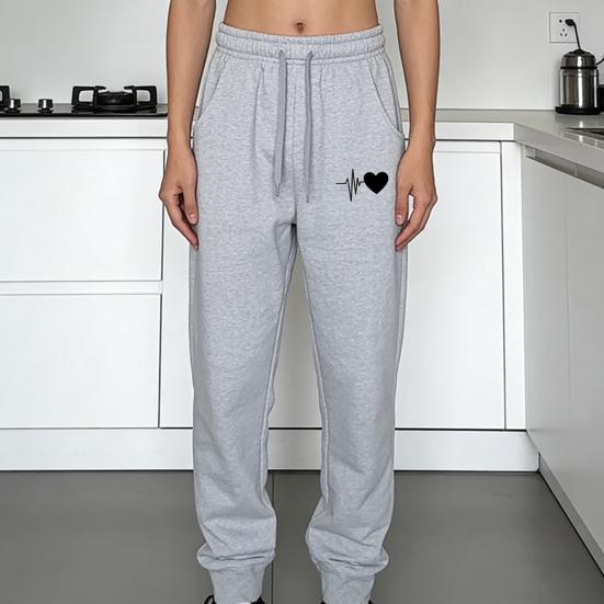 Women Jogging Pants Elastic Drawstring Waist Solid Color Sport Trousers with Pockets Exercise Gym Pants Streetwear