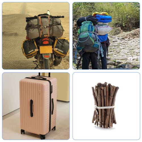 FINGOOO Cargo Tie-Down Straps, 5-Piece Set, for Securely Secure Cargo, Tie-Down Straps, Cable Ties, Packaging Straps, Earthquake Preparedness, Black (