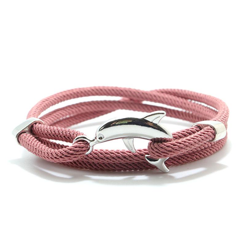 New Dolphin Bracelet Men 4mm Nylon Cord Chain Braclet Homme Bohemia Woven Adjustable Braslet Beach Leisure Accessories Pulseira