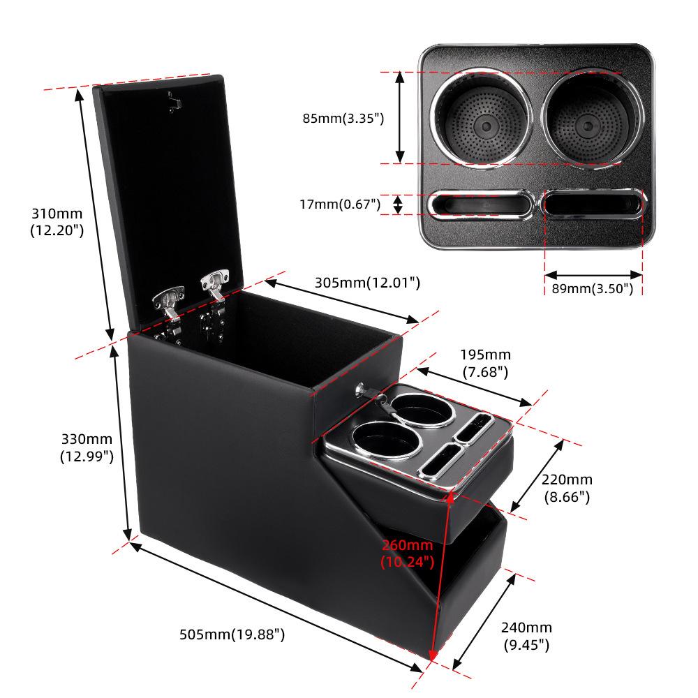 MPV/SUV Center Armrest with Lock and Floor Storage Box