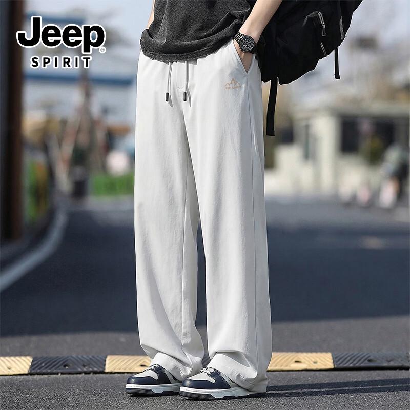 

JEEP SPIRIT Men s Washed Cotton Straight-Leg Casual Pants L