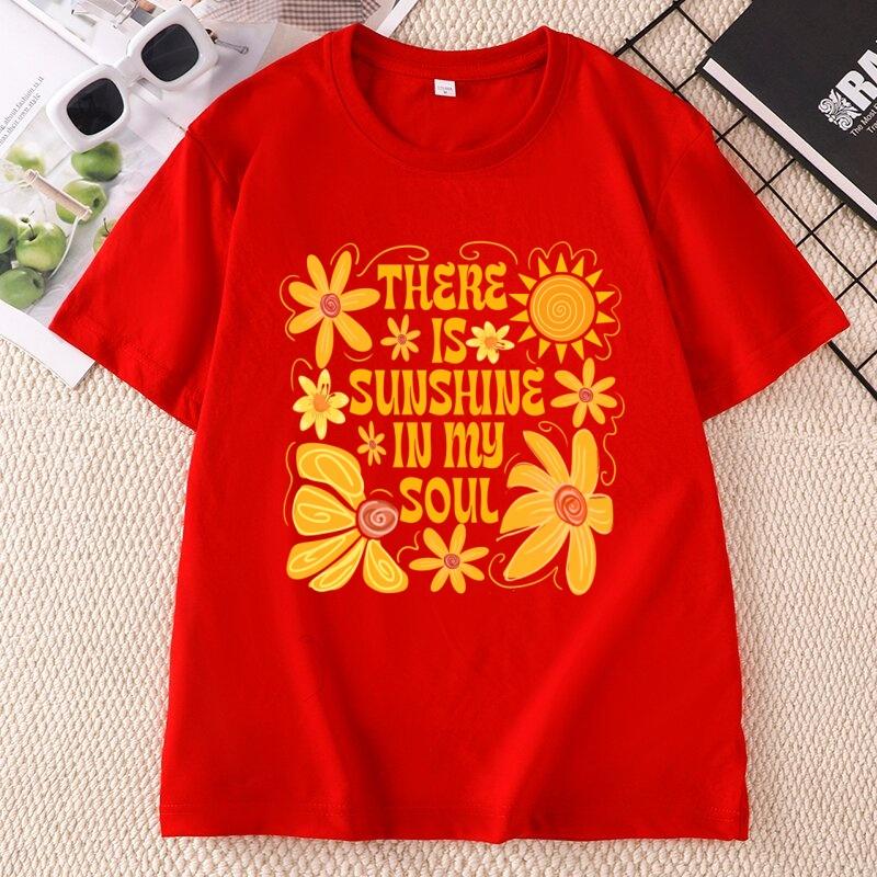 Sunshine in My Soul TShirt Unisextal Health T Shirt Retro Boho Summer Vibes Tshirt Hippie Flower Tee Unisexs Clothing Short Sleeve