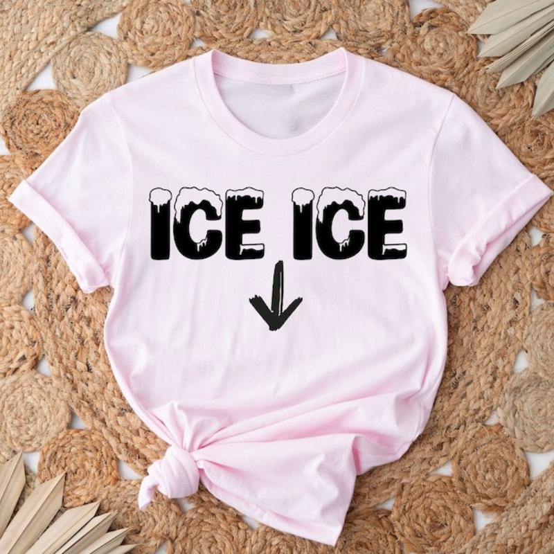 

Ice Ice Baby Shirt Pregnancy AnnounceUnisext Pregnant Mom To Be Pregnancy Reveal Outdoors High Quality Cotton Shortsleev Tees 4XL