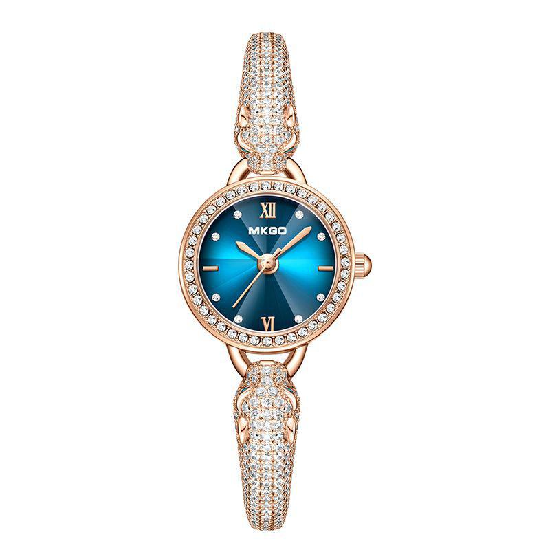 

UTHAI L30 New Women s Fashion Quartz Watch Leopard Head Waterproof Bracelet Light Luxury Inlaid Shining Jewelry Full of Diamonds