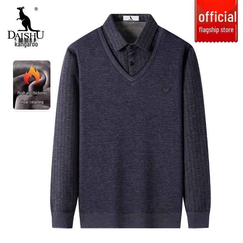 

Men s Faux Two-Piece Warm Sweater XL