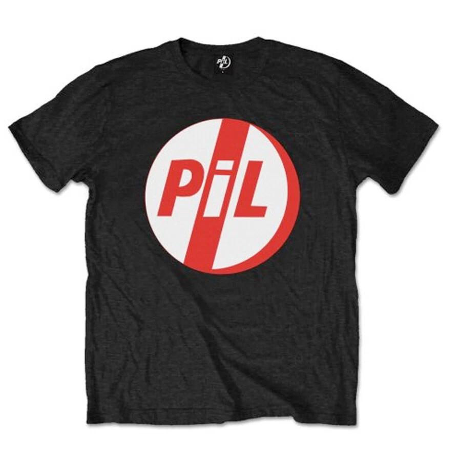 Public Image Ltd-Pil-Red and White Logo - Black T-shirt XS