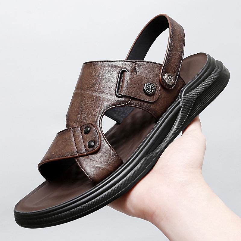 Fashion 2024 Men New Summer Men's Open-toed Sandals Fashion Trend Beach Shoes Slippers Men's Sandals Mens Sandals Summer Leather Sandals