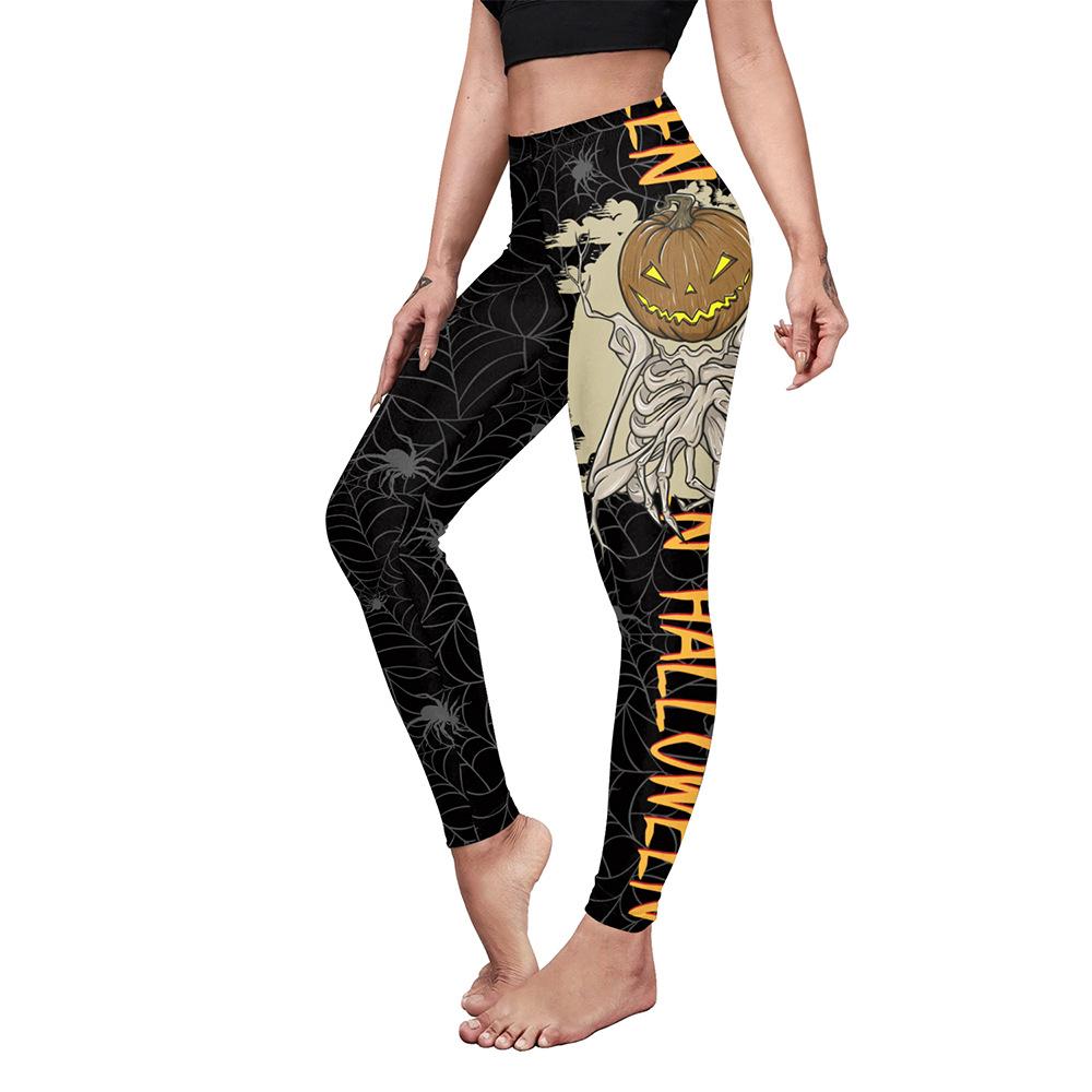 Women's Pants Halloween Printed Fitness Pants Wear Elastic Slim Yoga Pants
