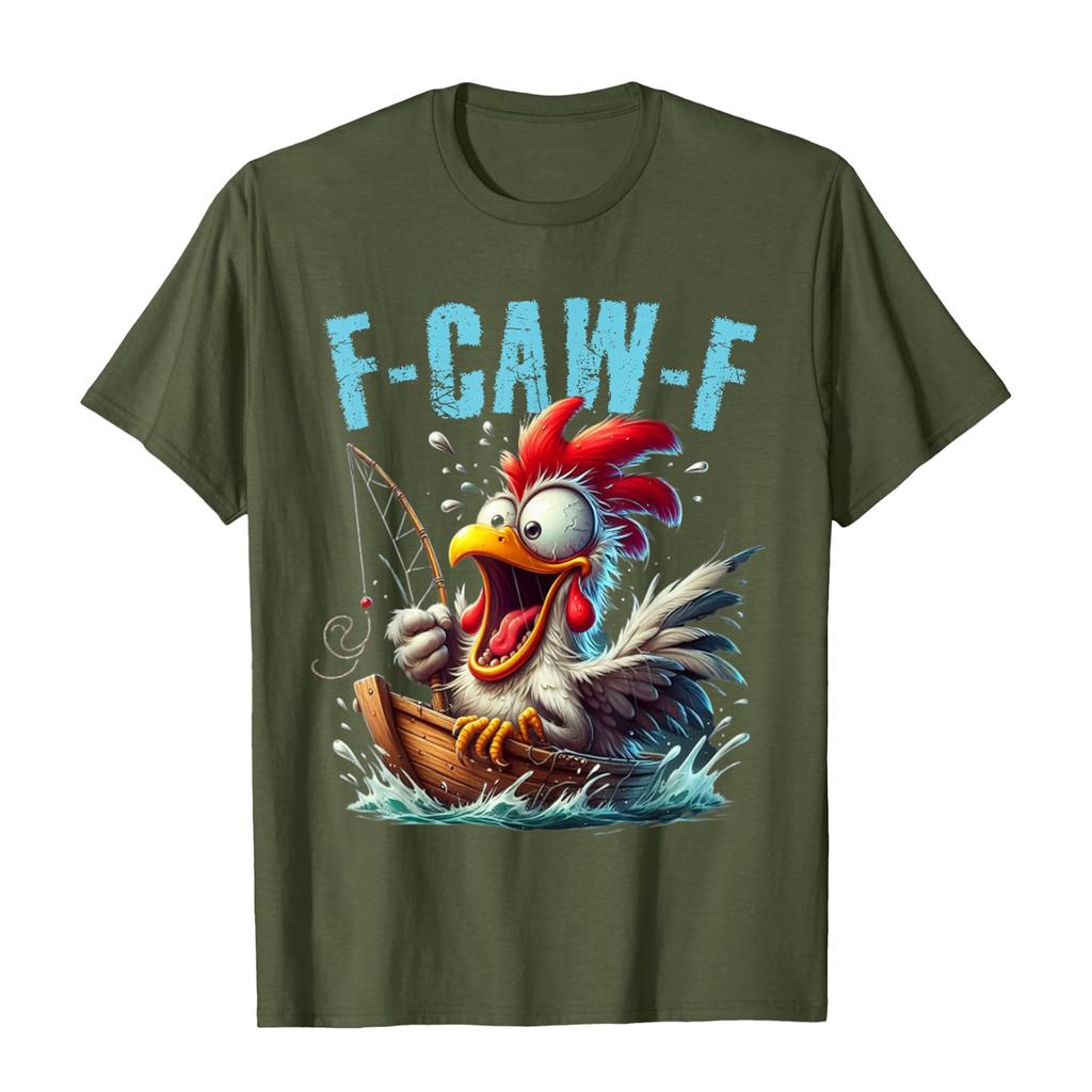 Funny F Caw F Chicken Rooster Cawing F-Caw-F Saying Pun T-Shirt