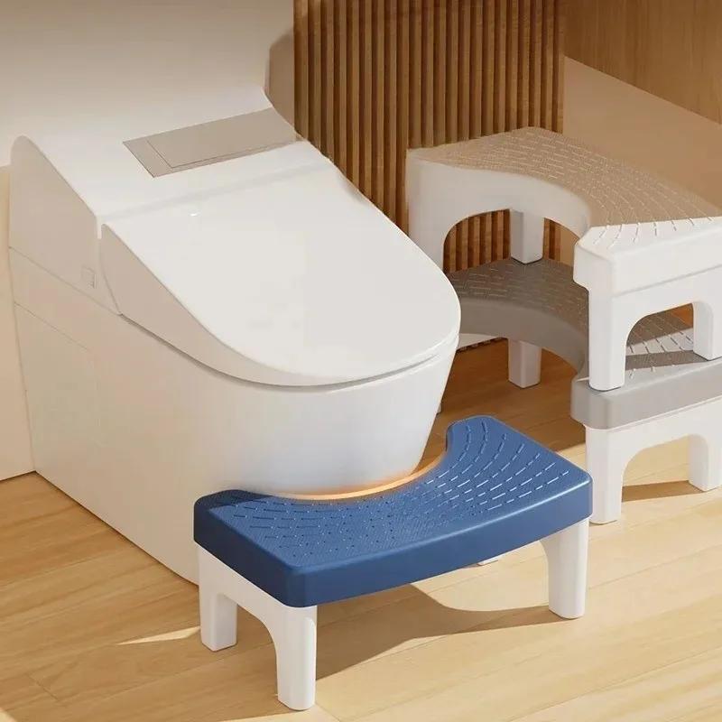Taburet de toaletă de uz casnic Suprafață anti-alunecare Picioare solide Scaun ghemuit îngroșat Accesoriu de toaletă pentru adulți ghemuit