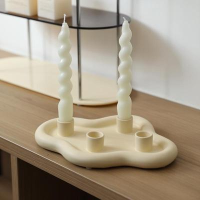 Cartoon Geometric Candle Holder Ceramic Candle Holder Candelabrum Desktop Storage Tray Home Decoration Wedding Centerpieces