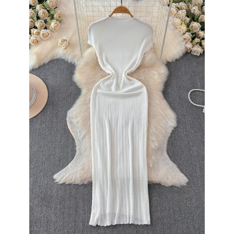 Summer New Arrival Knitting Dress Women's French Style Retro Fancy Silm Slim Looking Elegant Slimming Sheath Dress