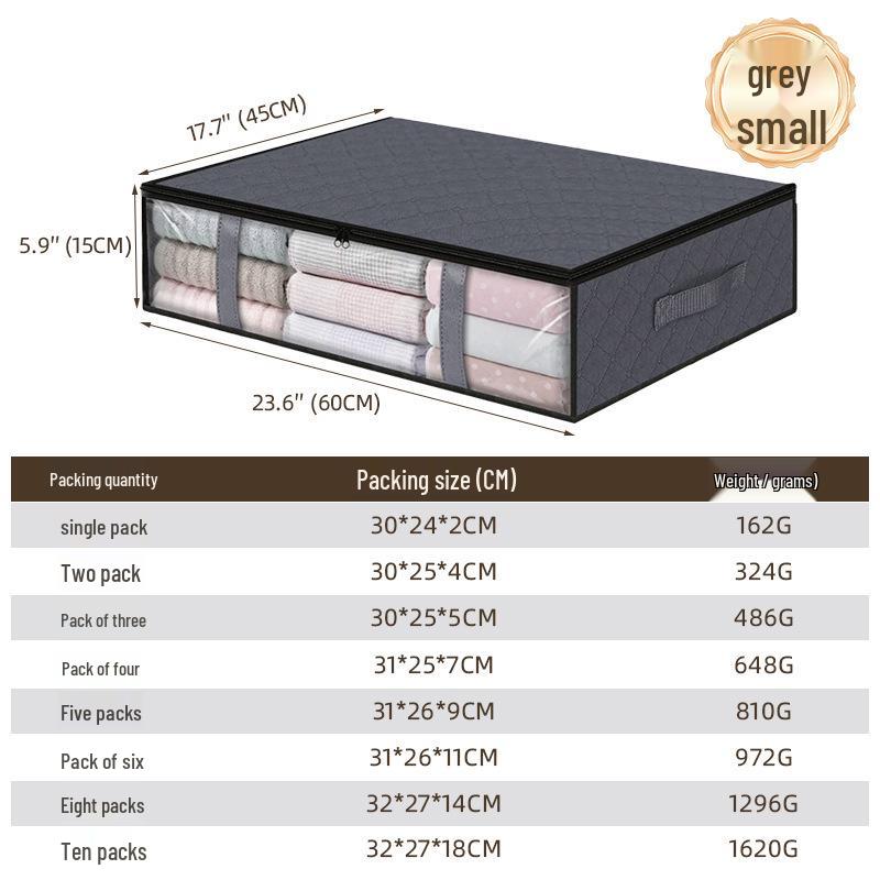 Large Capacity Cotton Quilt Storage Bag with Transparent Window - Ideal for Clothes & Household Items