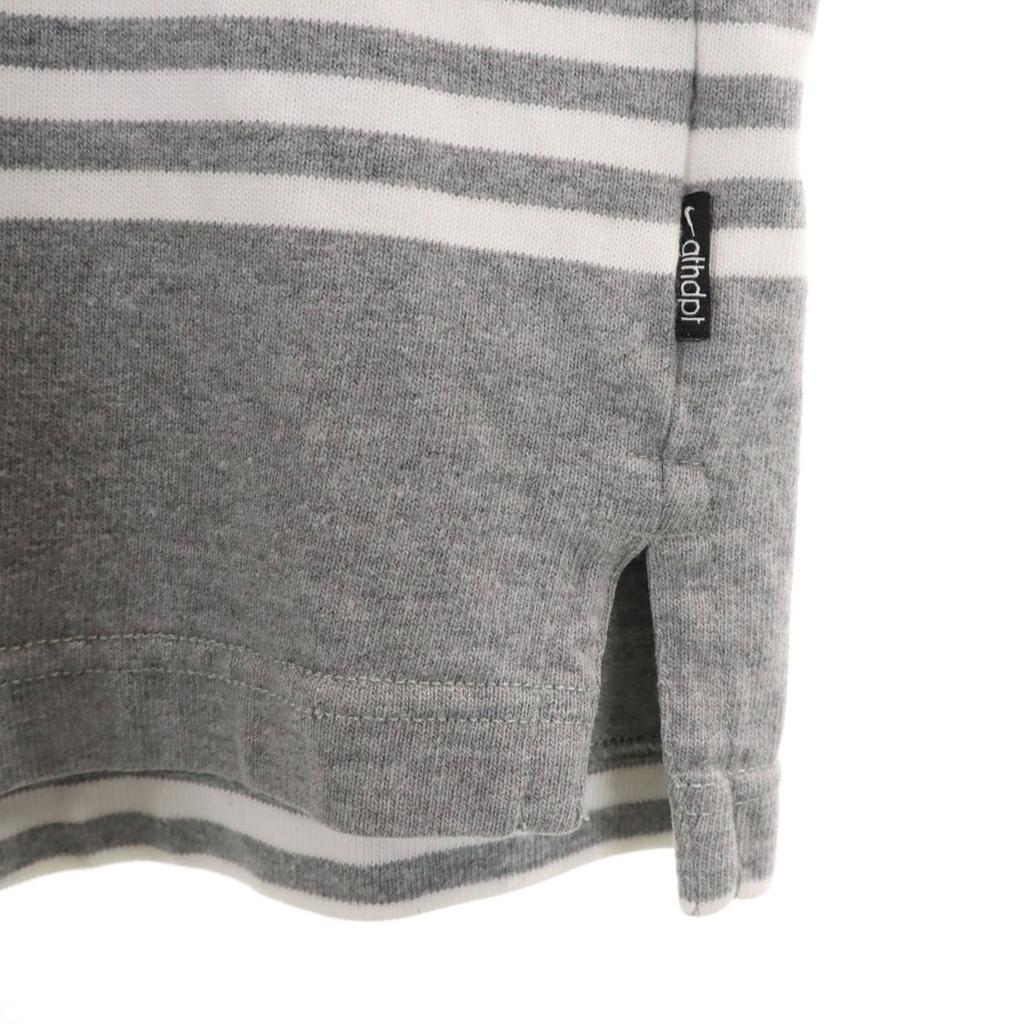 Nike Border Pattern Short Sleeve Polo Shirt L Gray Men's Used