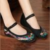 Vintage Handmade Women's Embroidered Canvas Ballet Flats Ladies Comfortable Chinese Ballerinas Vegan Embroidery Shoes