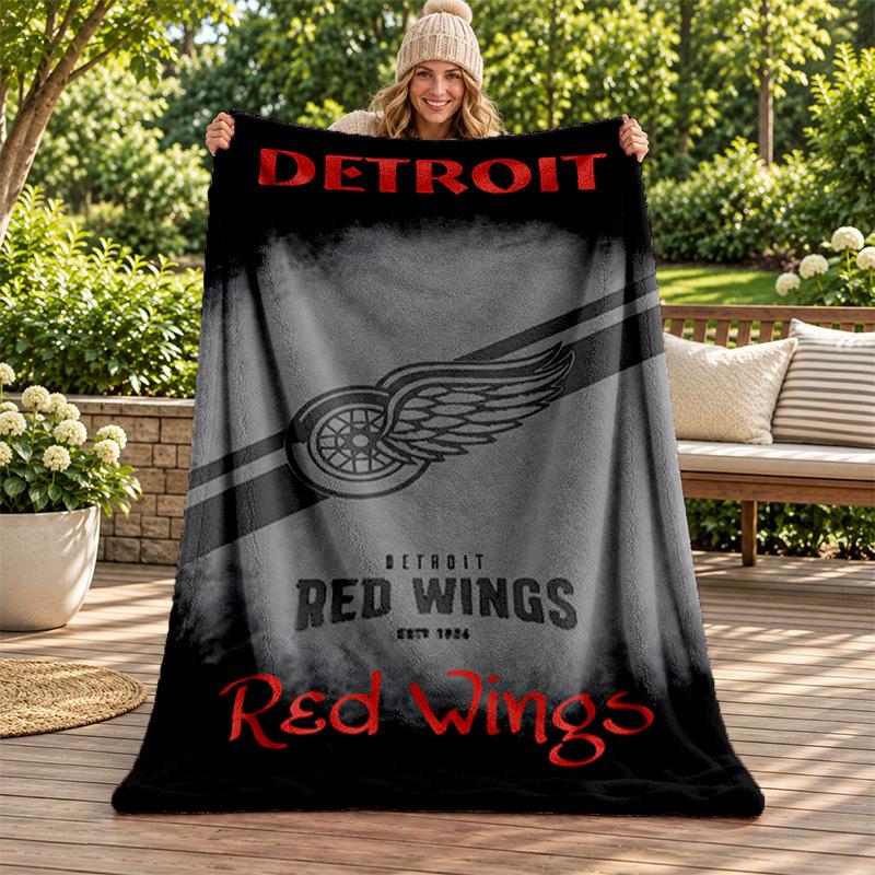 Detroit Red Wings Decke Flanelldecke Weiche Gemütliche Plüschdecke für Sofa Bett Leichte Heimdekoration Geschenke für Weihnachten verschiedene Feiertage