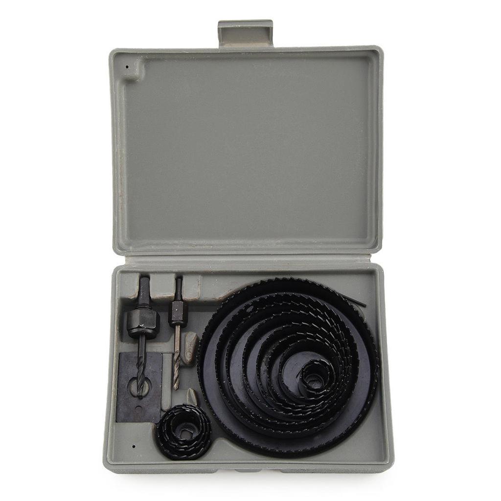 Wood Plastic /& Metal Alloys Downlight 16 Piece Holesaw Cutting Set 19mm-127mm