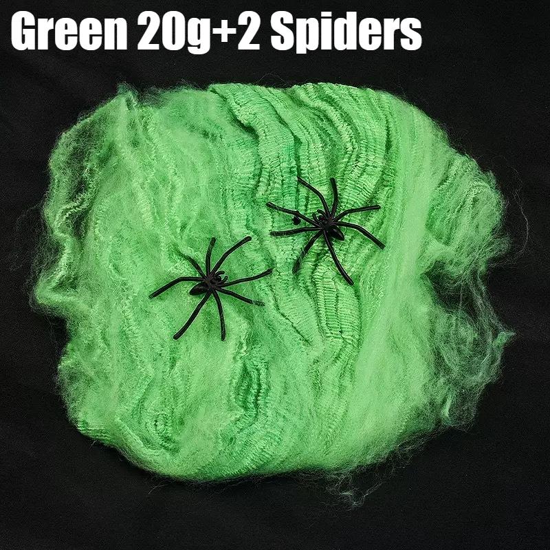 Artificial Spider Web Halloween Decoration Scary Party Scene Props Colorful Stretchy Cobweb Horror House Decorative Accessories