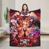 Warm Blanket Picnic Alastor Game VOX H-Hazbin Hotel Throw Blanket Flannel Bedspread For Couch Bed Fluffy Sofa Bed Cover
