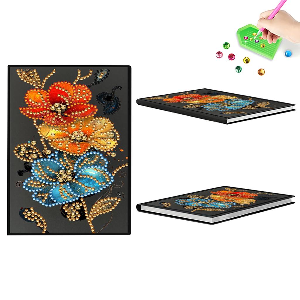 5D DIY Diamond Painting Diary Book Diamond Art Painting Notebook Kit Crystal Notepad Sketchbook for Birthdays Or Christmas Gifts