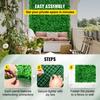 VEVOR Artificial Boxwood Panel UV 24PCS Boxwood Hedge Wall Panels Artificial Grass Backdrop Wall 10"x10" 4 Cm Green Grass Wall Fake Hedge