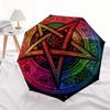 Kolorowy Pentagram Mandala - Boho Makrama Ścienna do Dekoracji SypialniParasol, Przenośny Parasol Trójzłożony dla Mężczyzn i Kobiet, Prezent Świąteczny ES192