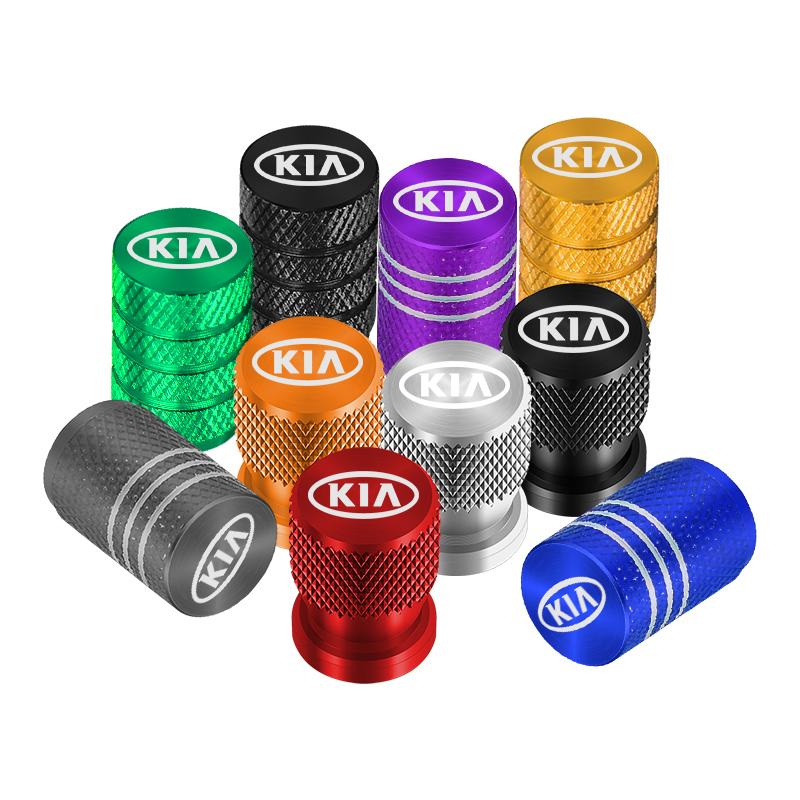 4pcs Car Badges Metal Wheel Tire Valve Cap Covers Auto Accessories For Kia Rio Ceed Sportage Cerato Soul Sorento Picanto Optima