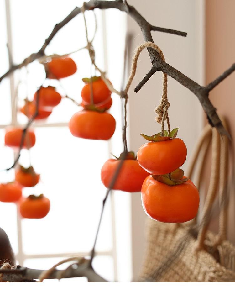 Frosted Persimmon String Wall Pendant for Autumn Decor – Perfect for Restaurants & Farmhouses