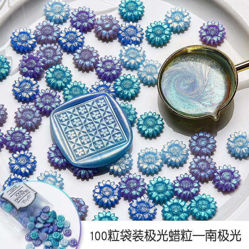 100Pcs/bag Sunflower Enamel Wax Particles Translucent Color DIY Invitation Envelope Seal Full Set of Wax Making Materials